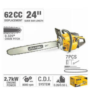 Tronçonneuse à Essence Puissante 62cc 2.7kW Guide 60cm (24")