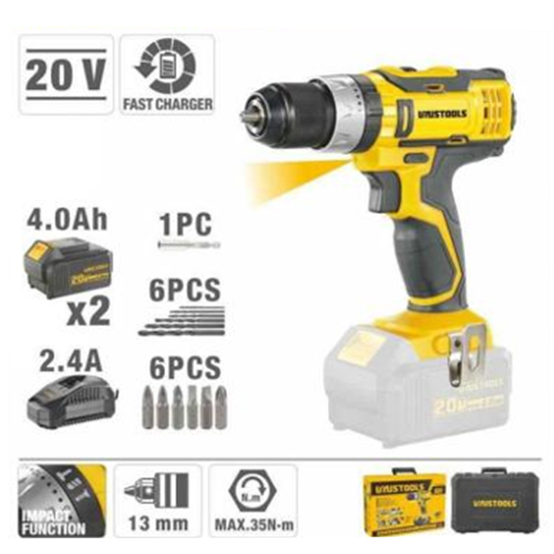 Perceuse à Percussion Sans Fil 20V avec 2 Batteries 4.0Ah