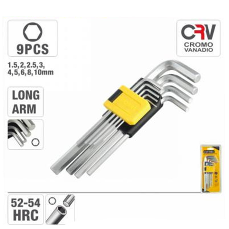Jeu de 9 Clés Mâles 6 Pans (Allen) Longues 1.5-10mm