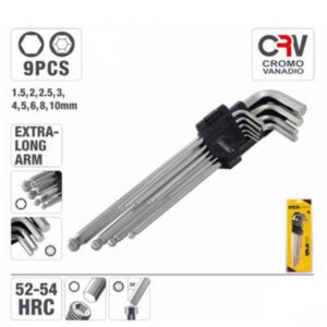 Jeu de 9 Clés Allen Tête Sphérique Extra-Longues 1.5-10mm